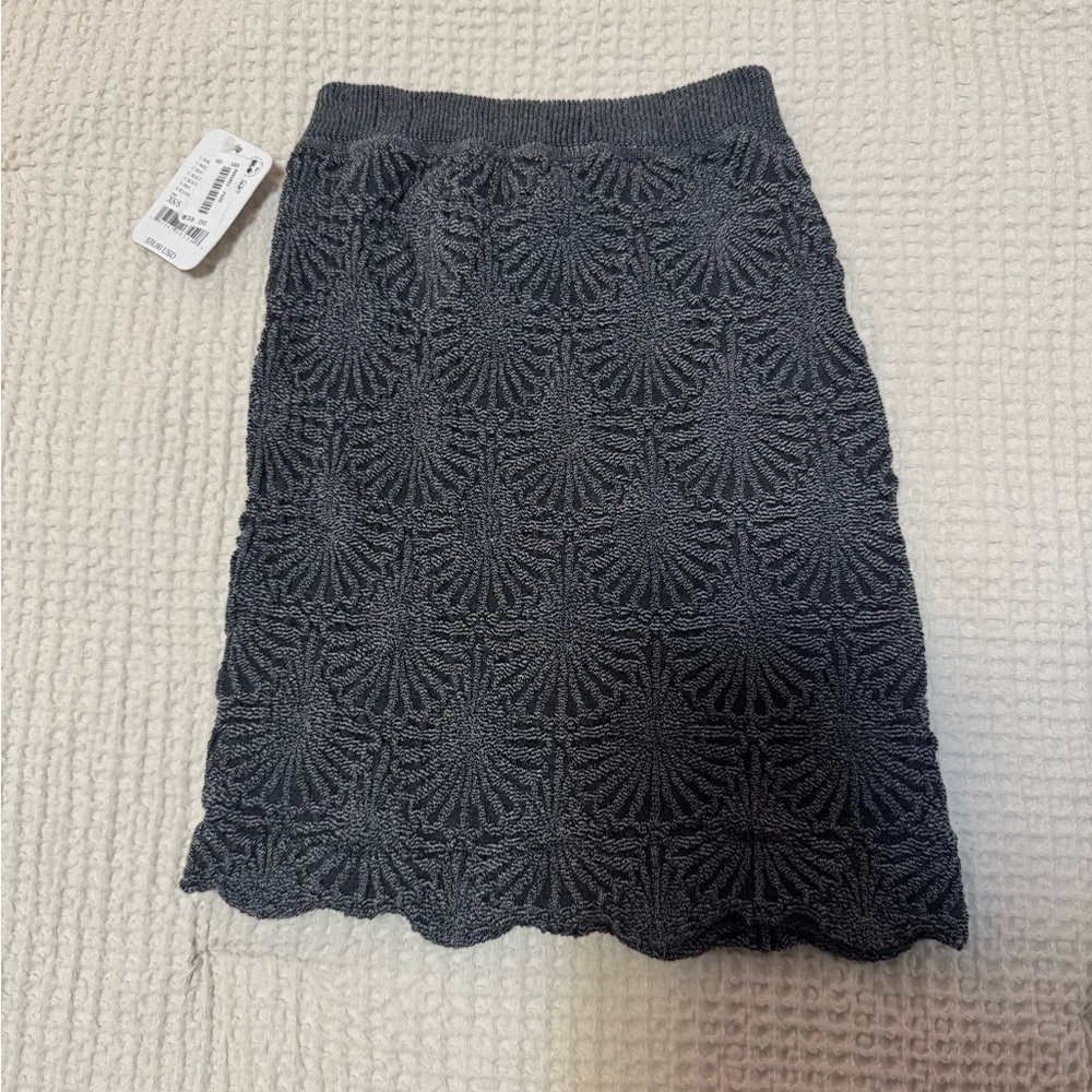 Free People Gray Textured Crop Top